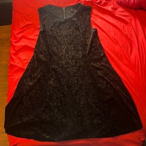 Maleficent dress velvet with built in collar and bow ribbon, pockets